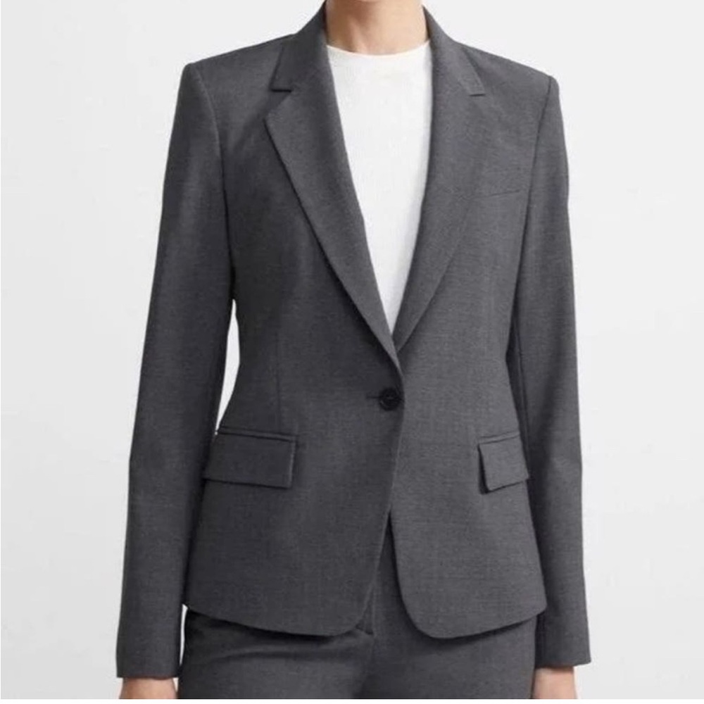 Theory Gabe Women's Gray Wool Blazer Size 4 EUC